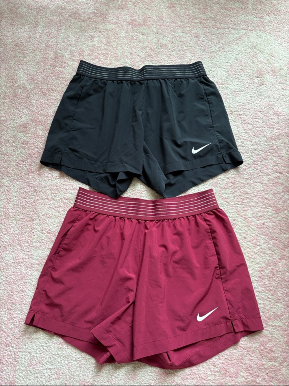 Nike Women's Athletic Shorts - Black & Burgundy